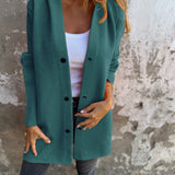 Lång elegant cardigan med huva