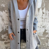 Lång elegant cardigan med huva