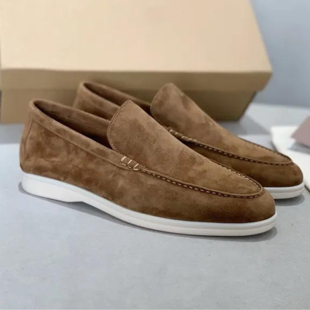 Eleganta loafers i mocka