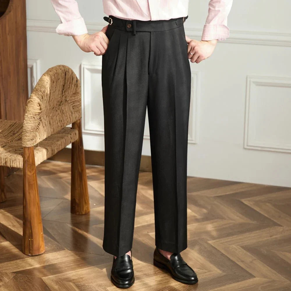 Eleganta vida byxor med hög midja