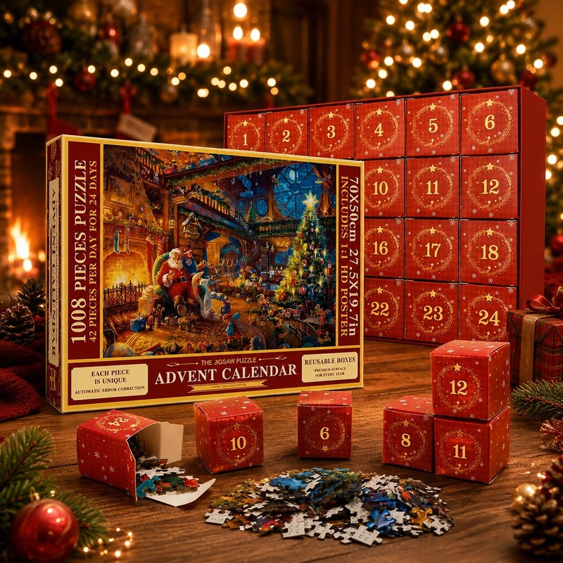 Julpussel – adventskalender med 1 008 bitar – bild 1