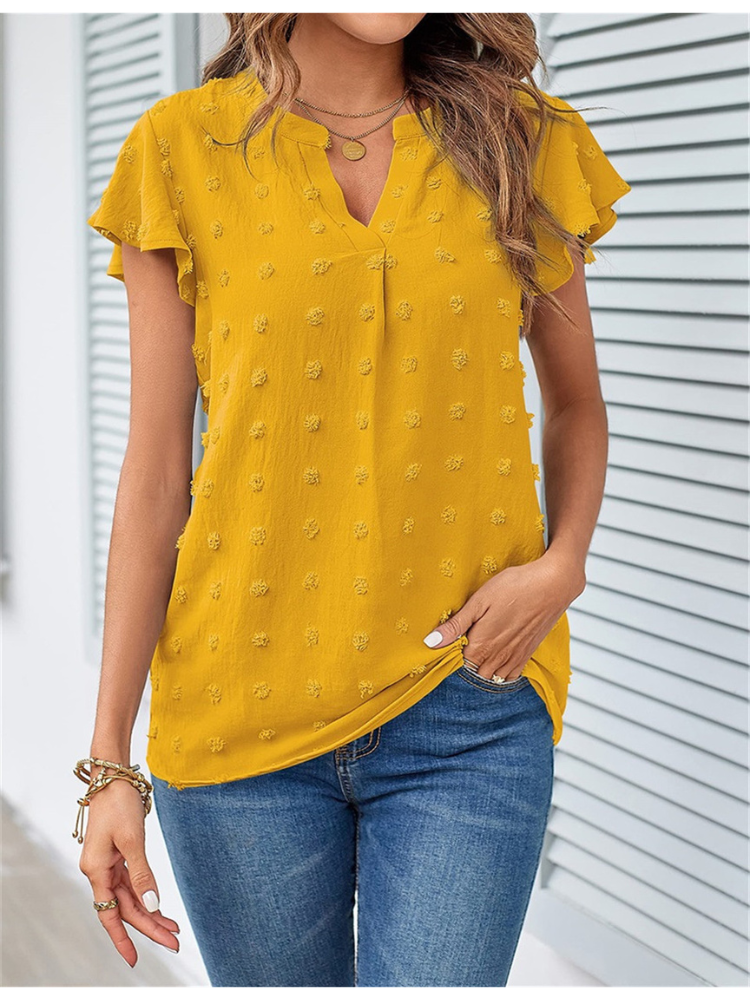 Kari | Elegant patchworkblus med volanger
