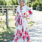 Lillian | Blommig omlott-maxiklänning