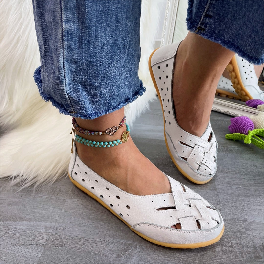 Eleganta loafers i ventilerande läder