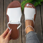 Produktbild – Isabella – Damens Flätade Remmar Platta Sandaler Boho Stil