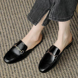 Juliette | Lädermules med guldfärgat betsel