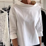 Produktbild – Mia – Dam Cowl Neck Topp 3/4 Ärmar Avslappnad Passform