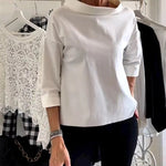 Produktbild – Mia – Dam Cowl Neck Topp 3/4 Ärmar Avslappnad Passform