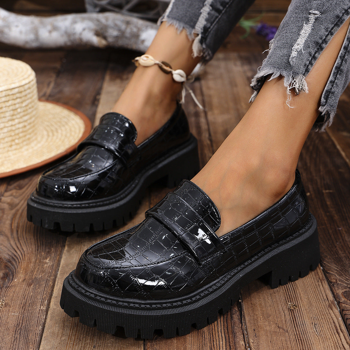 Florence | Lackloafers med grov sula