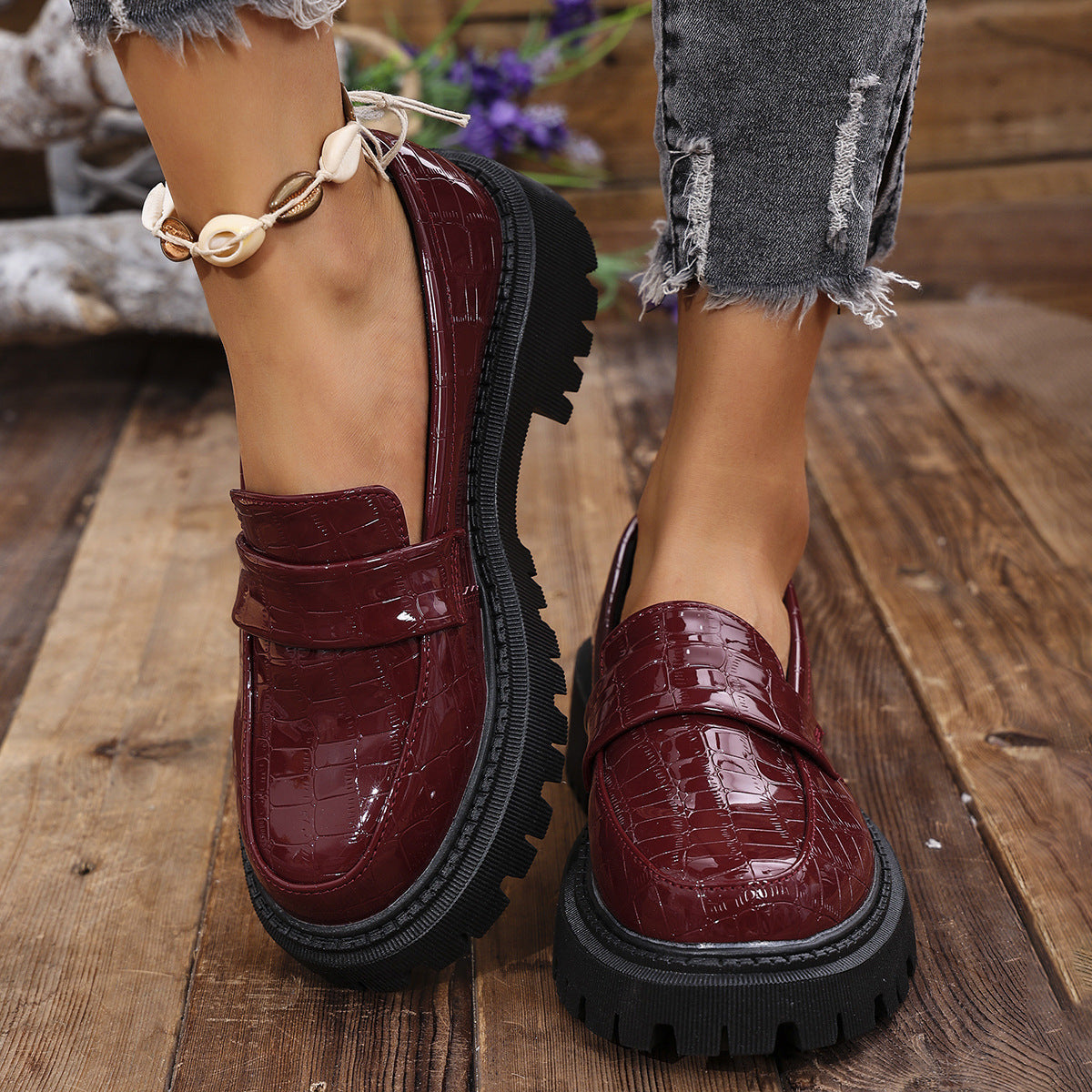 Florence | Lackloafers med grov sula