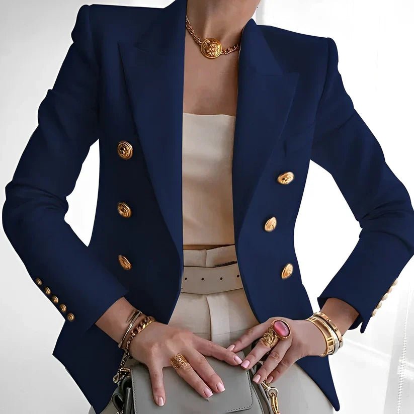 Produktbild – Grace – Dam Dubbelknäppt Blazer med Guldknappar