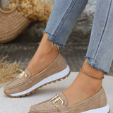 Produktbild – Emma – Damens Platta Loafers Slip-On Spänne Komfort Gångskor