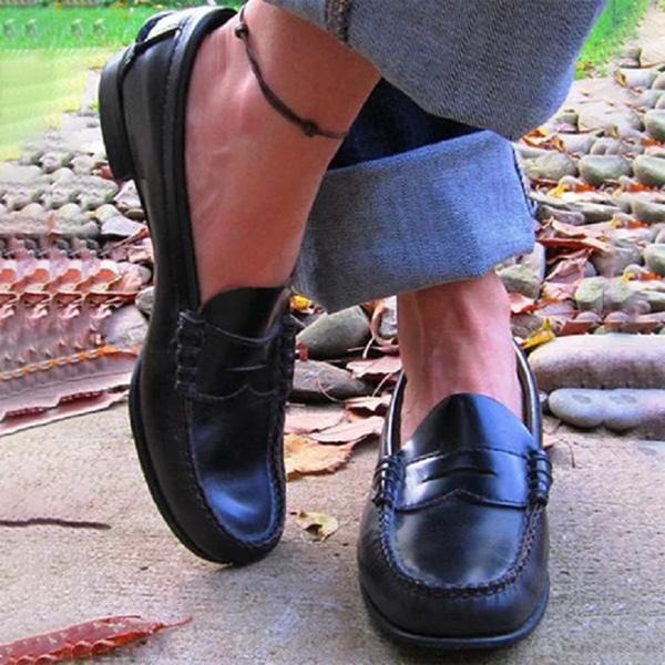Lucie | Klassiska penny loafers i läder
