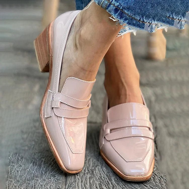 Produktbild – Mia – Kvinno Patentläder Loafers Blockklack Slip-On Komfort