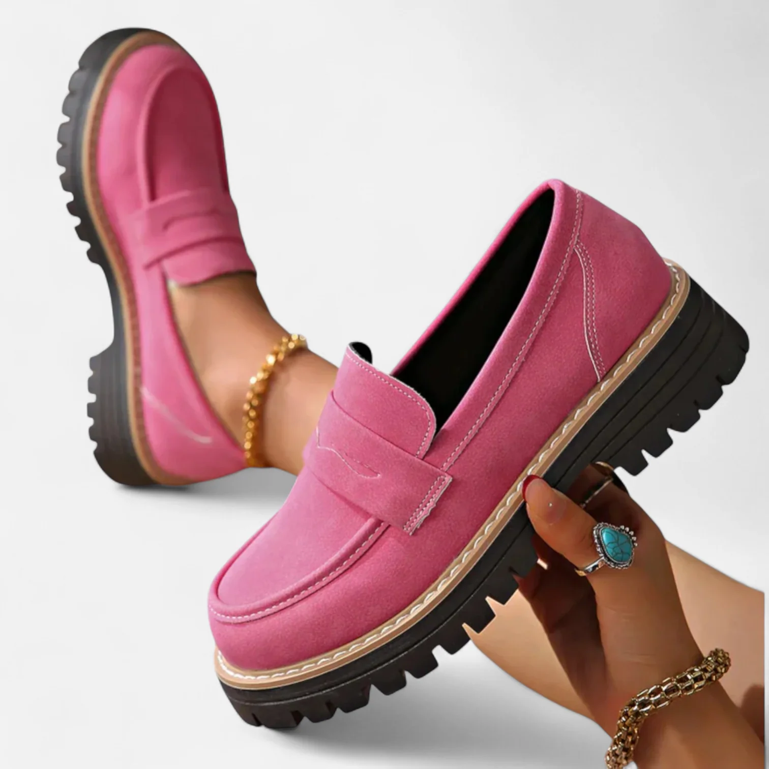 Aveline | Penny loafers med grov sula