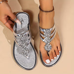 Produktbild – Harper – Dam Rhinestone T-Strap Platta Sandaler Slip-On