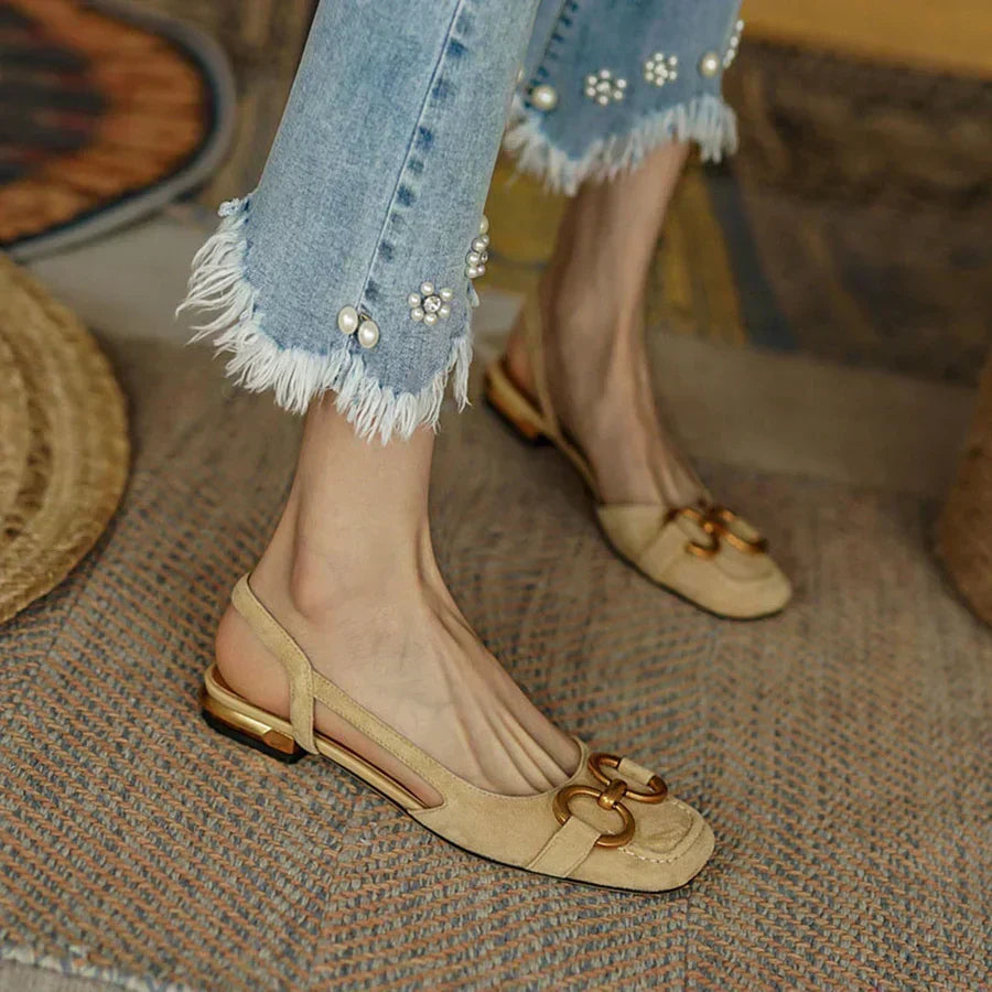 Martine | Slingback-loafers med blockklack