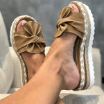 Produktbild – Aria – Damens Vävda Kilklack Sandaler med Slipsdetalj Plattform